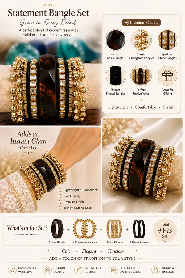 Gold_Tone_Resin_Statement_Bangle_Set_For_Women