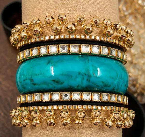 Blue_Resin_Traditional_Bangle_Set_For_Women