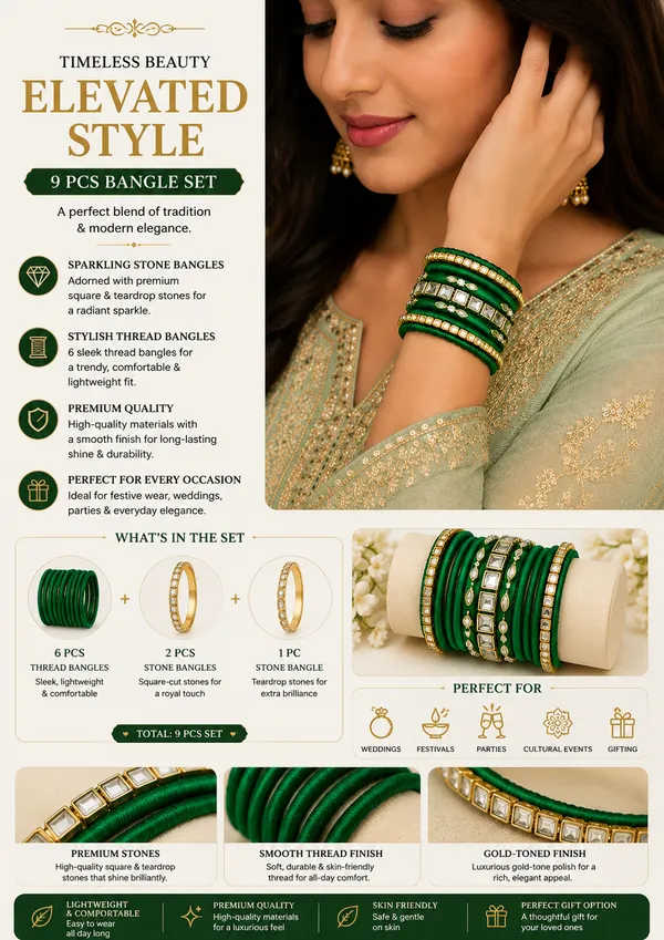 Green_Stone_And_Thread_Bangle_Set_For_Women_9_Pieces