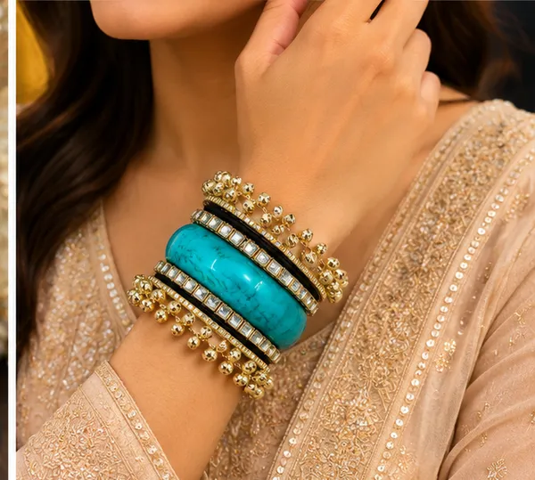 Blue_Resin_Traditional_Bangle_Set_For_Women