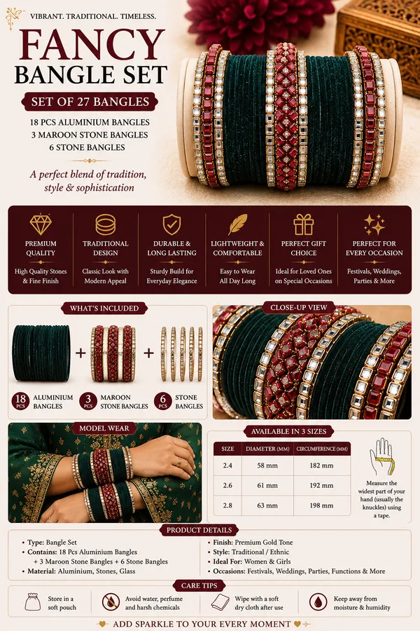 Maroon_Green_Stone_And_Aluminium_Bangle_Set_For_Women