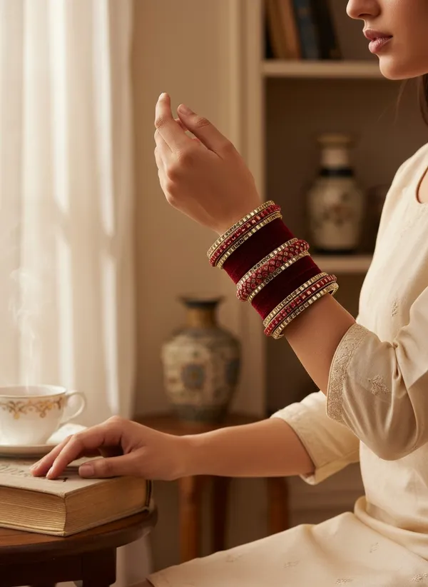 Maroon_Stone_Embellished_Bangle_Set_For_Women