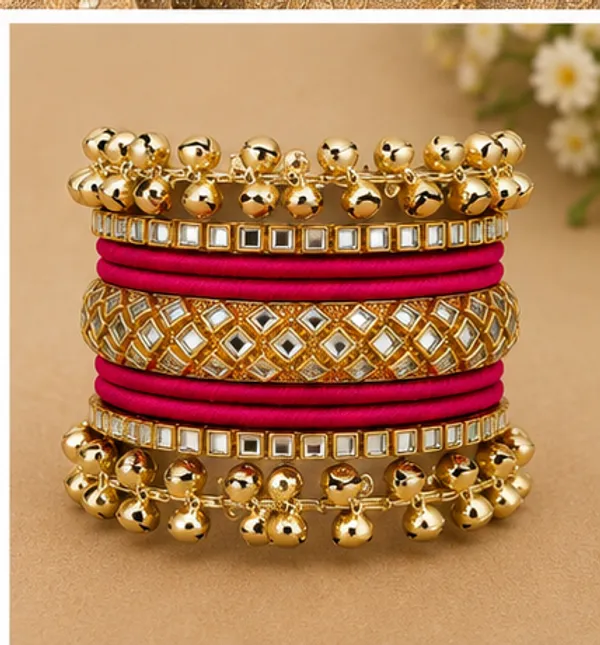Gold_Tone_Traditional_Bangle_Set_For_Women