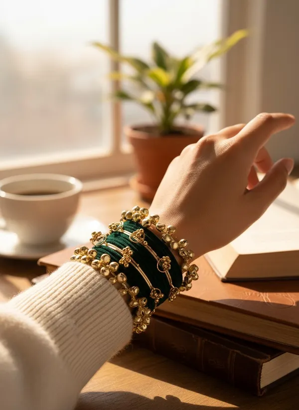 Green_Beaded_Bangle_Set_For_Women