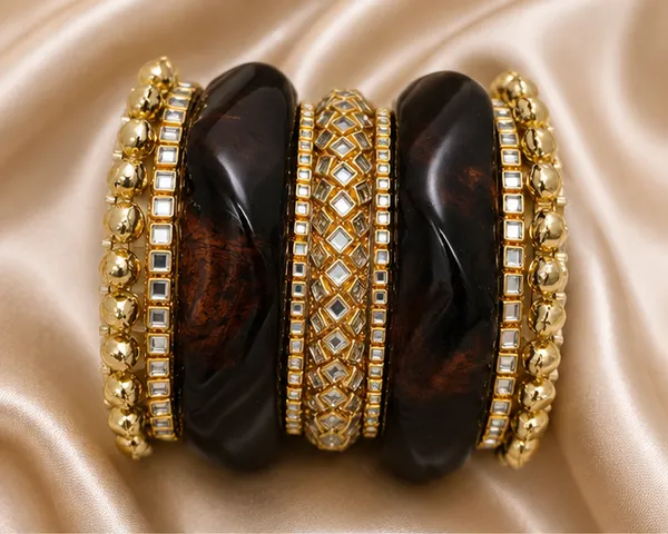 Gold_Tone_Resin_Designer_9_Piece_Bangle_Set_For_Women