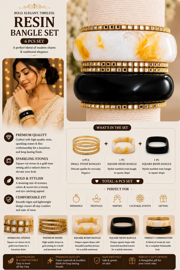Black_And_White_Resin_Bangle_Set_For_Women