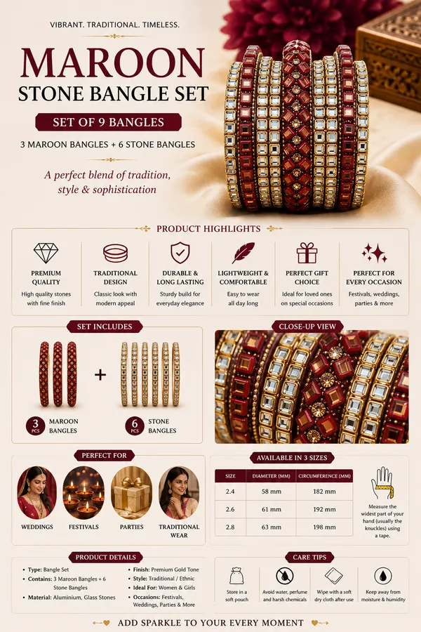 Maroon_Green_Stone_And_Aluminium_Bangle_Set_For_Women