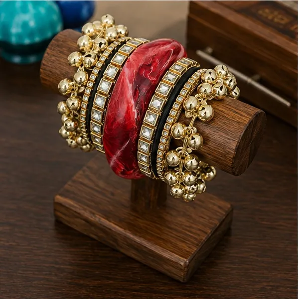 Red_Ghungaroo_Stone_Bangle_Set_For_Women