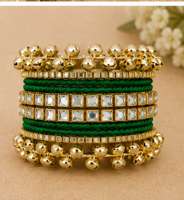 Green_Traditional_Ghungroo_Bangle_Set_For_Women