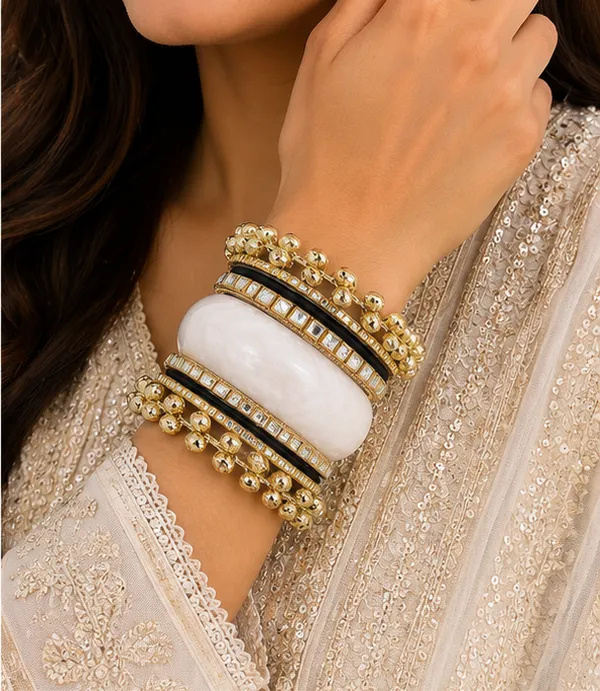 Gold_Tone_Resin_Statement_Bangle_Set_For_Women
