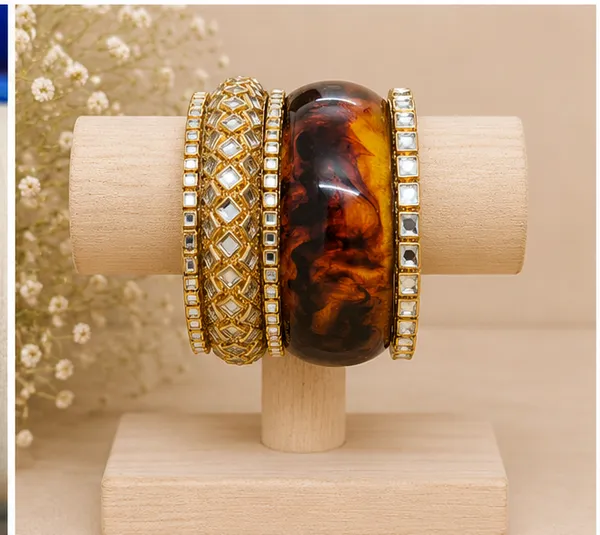 Gold_Tone_Stone_Resin_Lac_Bangle_Set_For_Women
