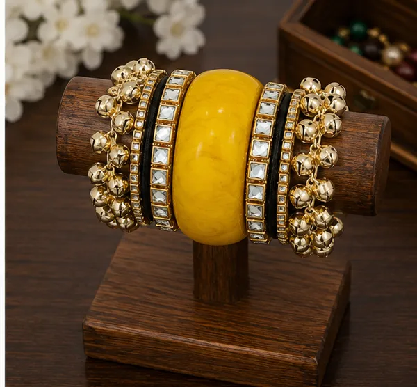Yellow_Resin_Traditional_Bangle_Set_For_Women
