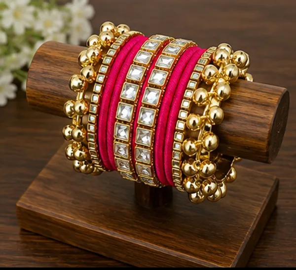 Red_Gold_Tone_Embellished_Bangle_Set_For_Women