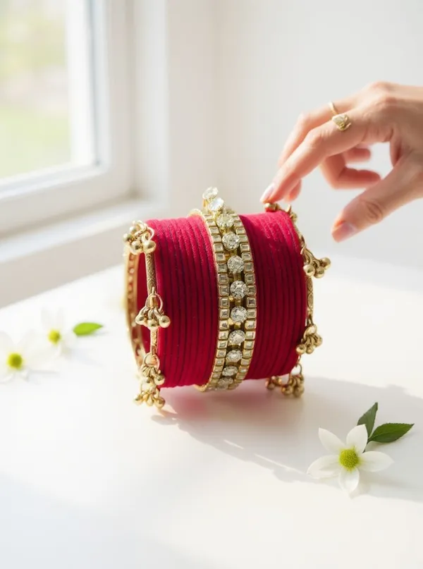 Pink_Aluminium_Festive_Bangle_Set_For_Women