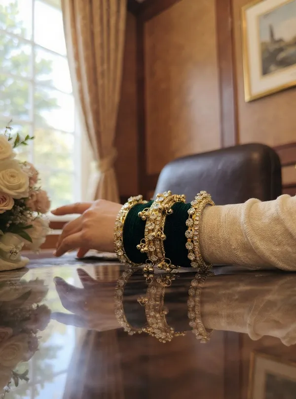 Green_Gold_Tone_Stone_Ghungaroo_Bangle_Set_For_Women