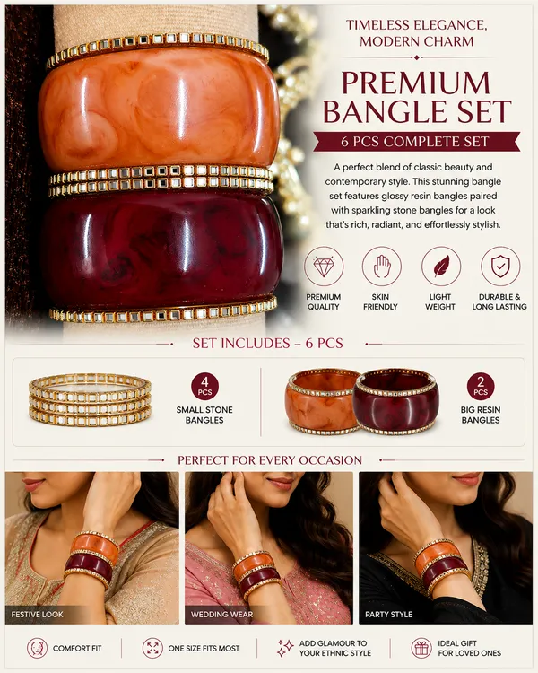Orange_And_Maroon_Stone_Embellished_Bangles_Set_For_Women