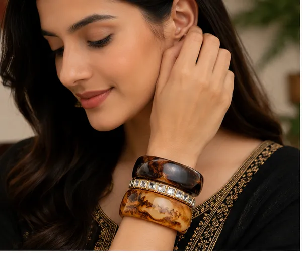 Brown_Resin_Stone_Bangle_Set_For_Women