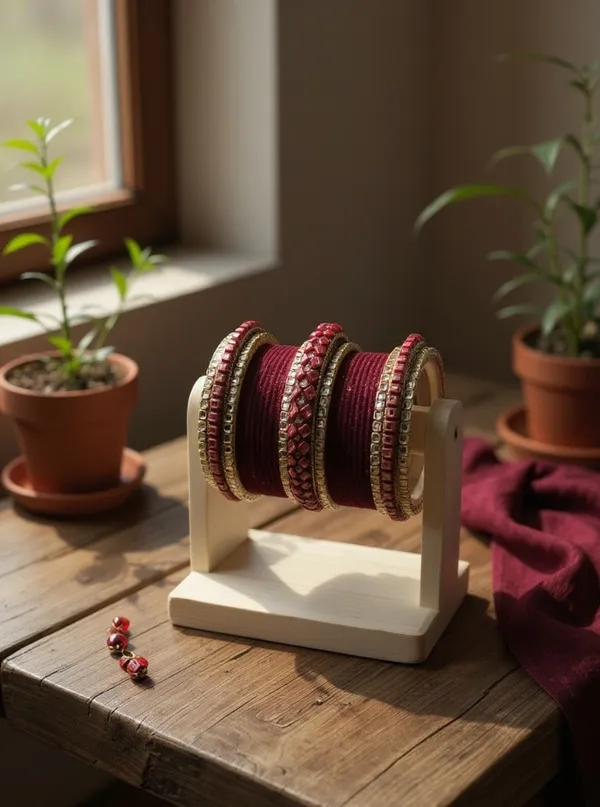 Maroon_Stone_Embellished_Bangle_Set_For_Women