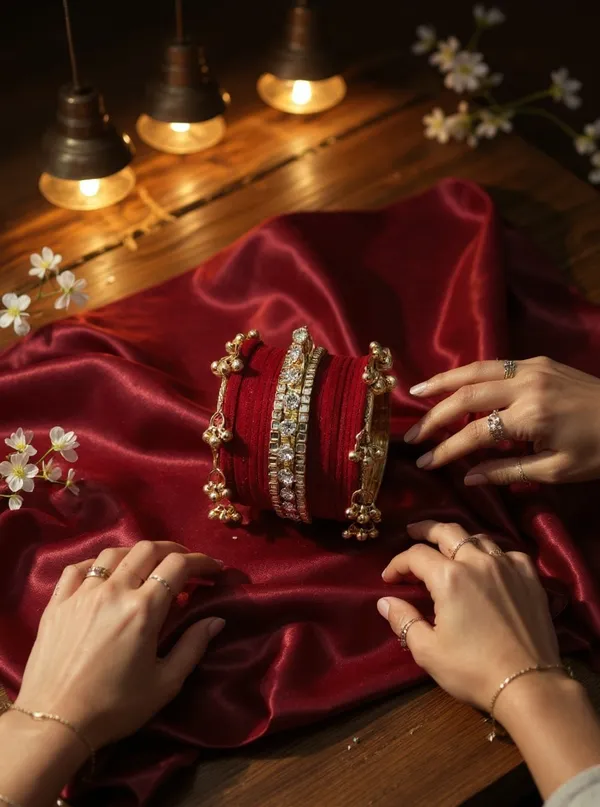 Red_Aluminum_Traditional_Bangle_Set_For_Women