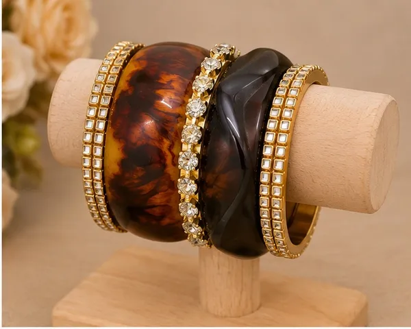 Black_Brown_Gold_Tone_Embellished_Bangle_Set_For_Women