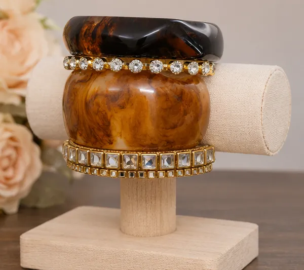Brown_Marble_Effect_Stone_Studded_Bangle_Set_For_Women