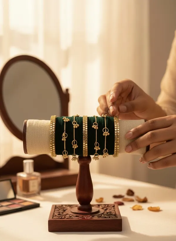 Green_Velvet_Kundan_Style_Bangle_Set_For_Women