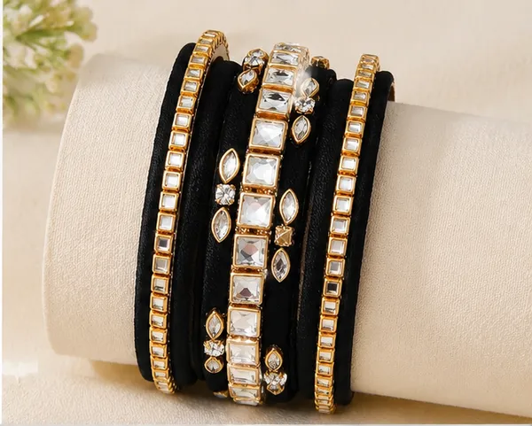 Black_Thread_Stone_Bangle_Set_For_Women