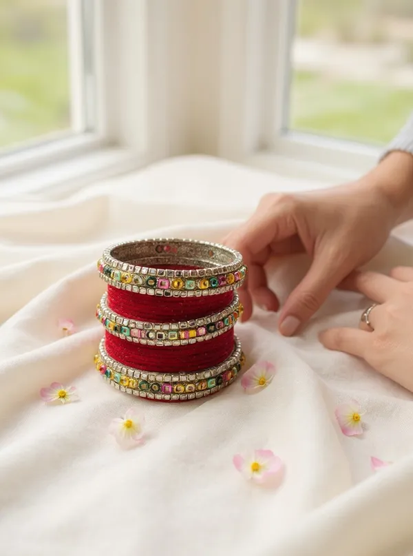 Red_Multi_Color_Stone_Bangle_Set_For_Women