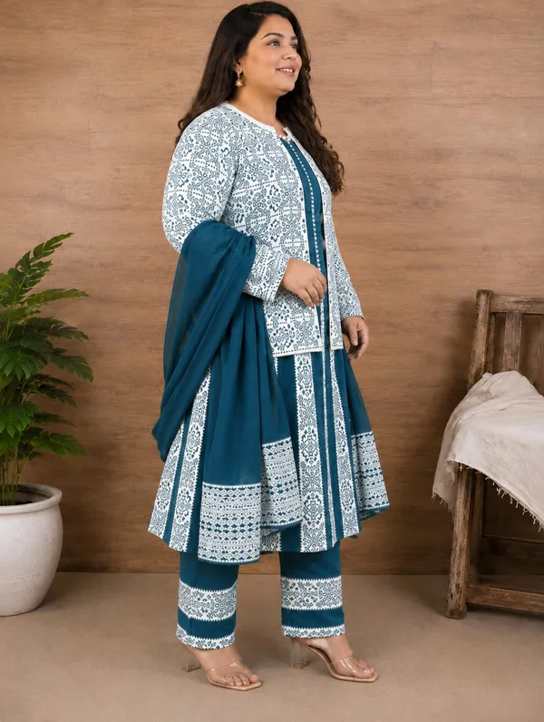 Blue_Kurti_3-Piece_Set_For_Women