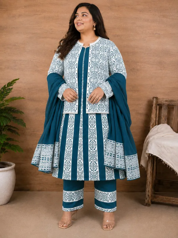 Blue_Kurti_3-Piece_Set_For_Women