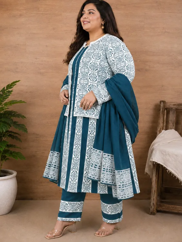 Blue_Kurti_3-Piece_Set_For_Women