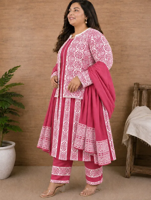 Pink_Kurti_4-Piece_Set_For_Women