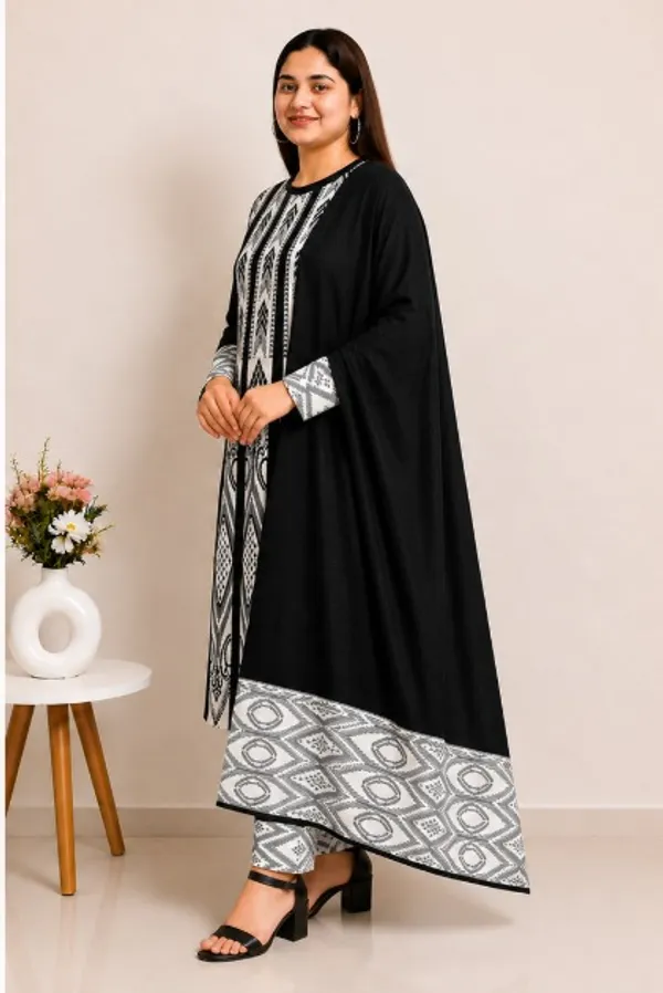 Black_Kurti_3-Piece_Set_For_Women