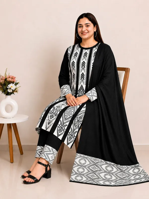 Black_Kurti_3-Piece_Set_For_Women
