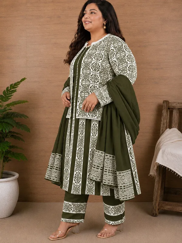 Green_Kurti_4-Piece_Set_For_Women