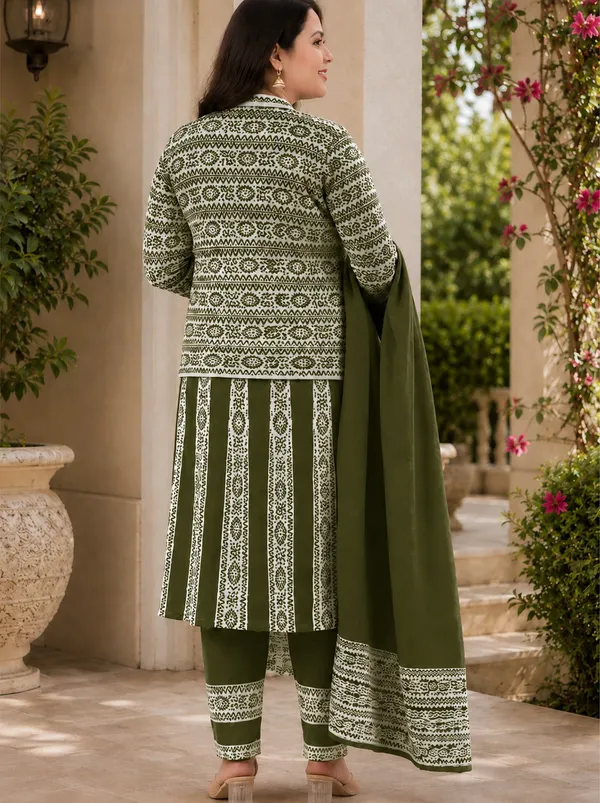 Green_Kurti_4-Piece_Set_For_Women