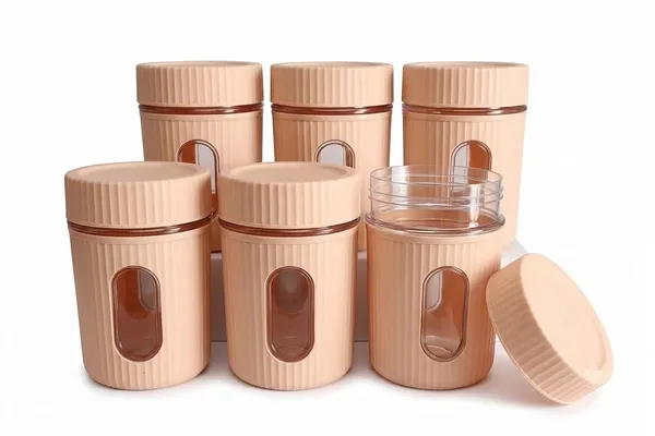 Dry_Fruit_Storage_Containers_With_Transparent_Window_Airtight_Food_Storage_Jars_For_Nuts_Almonds_Cashews_Snacks_Kitchen_Organization_Pink_Set_of_6