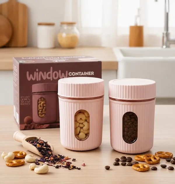 Dry_Fruit_Storage_Containers_With_Transparent_Window_Airtight_Food_Storage_Jars_For_Nuts_Almonds_Cashews_Snacks_Kitchen_Organization_Pink_Set_of_6