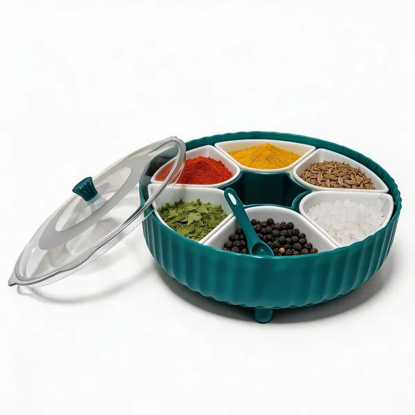 7_Compartment_Dry_Fruit_Storage_Box_With_Transparent_Lid_Blue_Multipurpose_Dry_Fruits_Snacks_Organizer_Partitioned_Kitchen_Storage_Container_For_Almonds_Cashews_Raisins_Seeds_Nuts_Blue