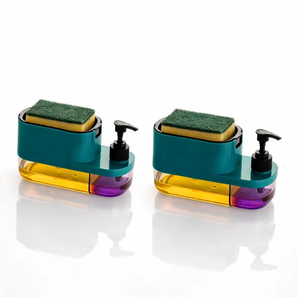 3_In_1_Dish_Soap_Dispenser_With_Sponge_Holder_Soap_Pump_Kitchen_Sink_Organizer_For_Dishwashing_Liquid_Scrubber_Sponge_Multipurpose_Sink_Cleaning_Accessories_-_Pack_Of_2