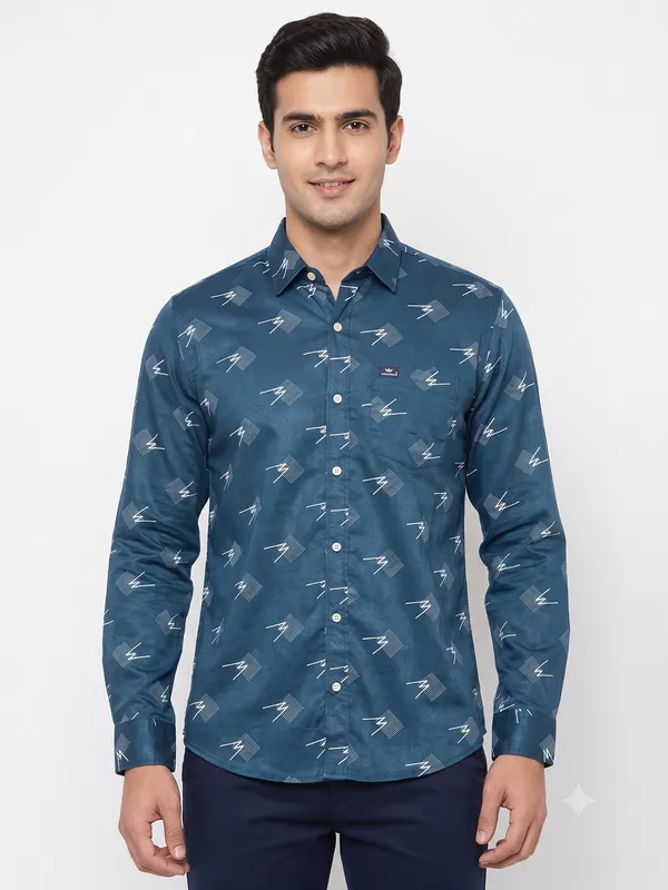Club_London_Blue_party_wear_shirt_full_sleeves