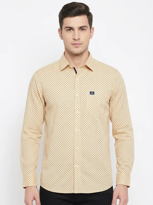 Club_London_Camel_Doted_Full_Sleeve's_Shirt