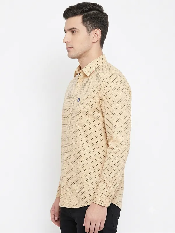 Club_London_Camel_Doted_Full_Sleeve's_Shirt