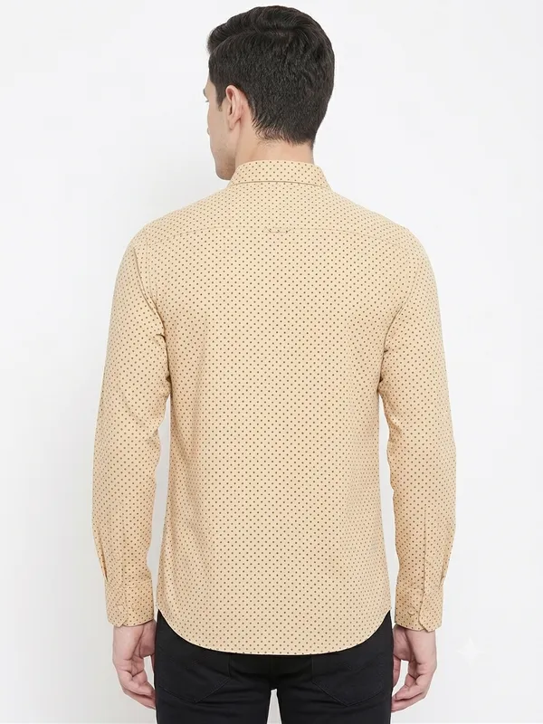 Club_London_Camel_Doted_Full_Sleeve's_Shirt