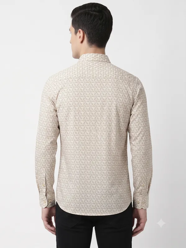 Club_London_Off_white_Beige_printed__Full_Sleeve_'s_Shirt
