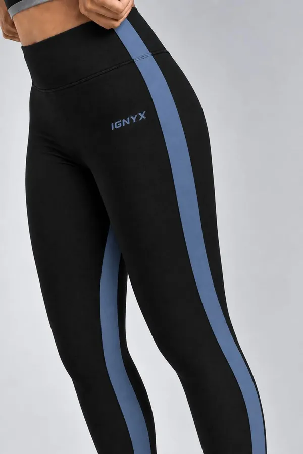 Black_Blue_Panel_High-Rise_Athletic_Leggings_For_Women