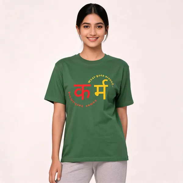 Forest_Green_Cotton_Regular_Fit_Graphic_T-Shirt_For_Unisex