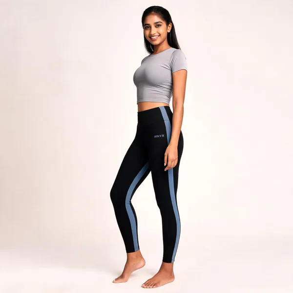 Black_Blue_Panel_High-Rise_Athletic_Leggings_For_Women