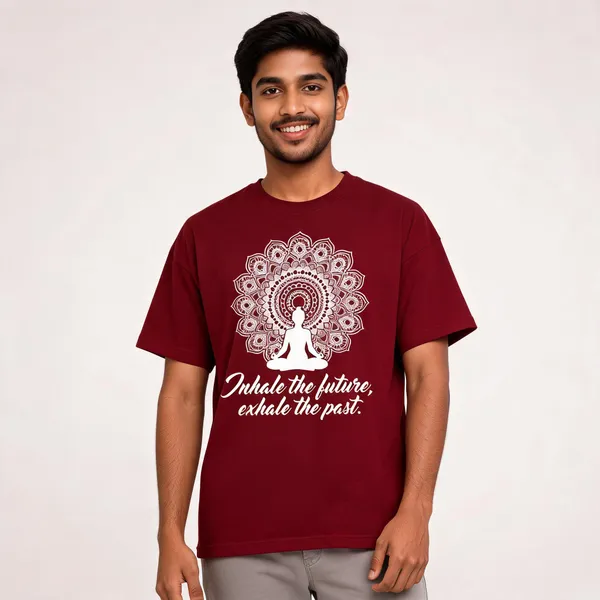 Maroon_Graphic_Print_Round_Neck_T-Shirt_For_Men