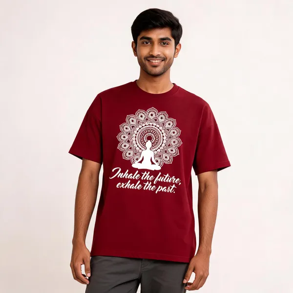 Maroon_Graphic_Print_Round_Neck_T-Shirt_For_Men